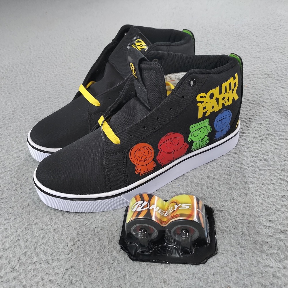 South Park Heelys Shoes Mens Size 10 Black Skate Racer HES10597 Wheels Included